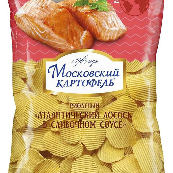 Чипсы Московский Картофель рифленые Атлантический лосось 150 г