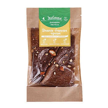 Пастила фруктово-ягодная ЭкоСнеки Дыня-Банан-Орех 2 треугольника (без сахара)