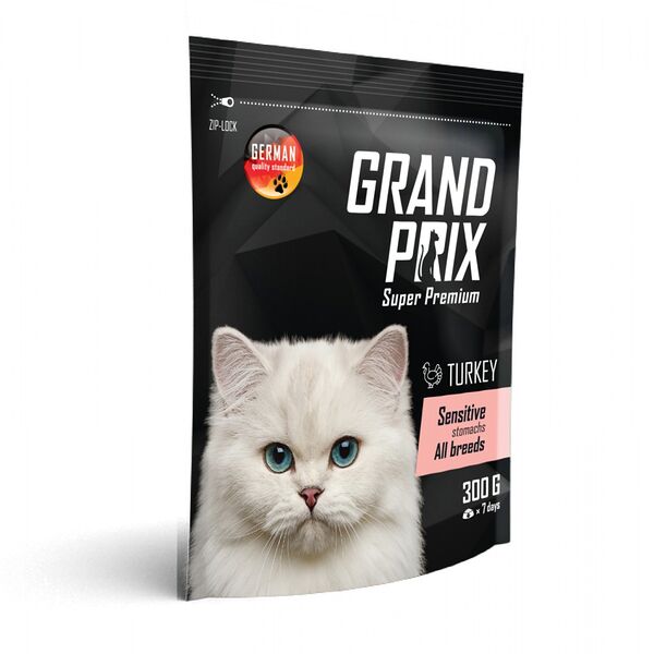 Корм для кошек с чувствительным пищеварением Grand Prix Sensitive superpremium с индейкой