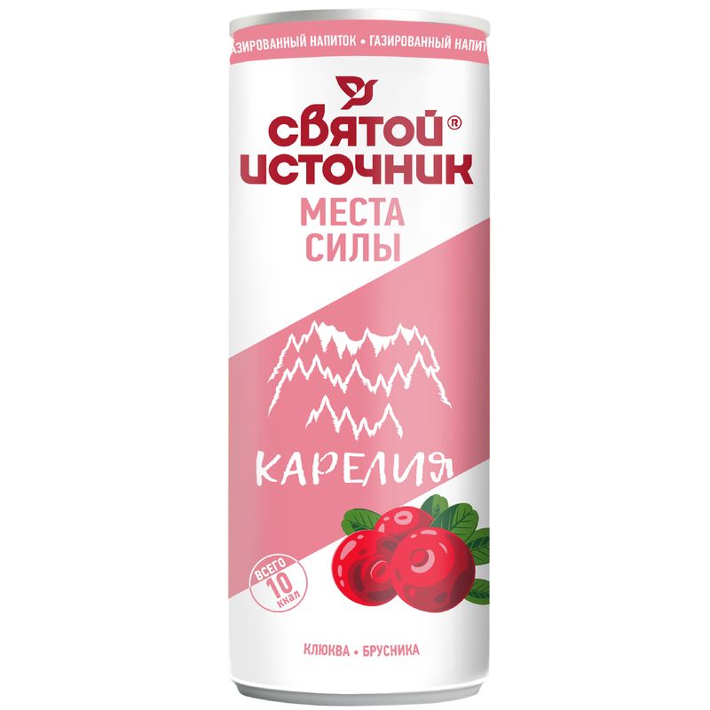 

Напиток Святой Источник Места силы Карелия с ароматом клюквы и брусники газированный 330 г