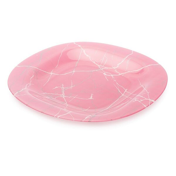 Тарелка обеденная Luminarc Марбл Пинк Сильвер, 27см, стекло