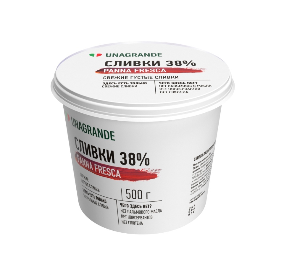 

Сливки Unagrande Panna da Montare 38% 500г, Россия