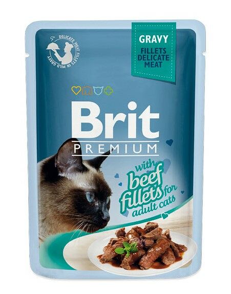 Brit Premium пауч для кошек (кусочки в соусе, 85 гр.) Говядина