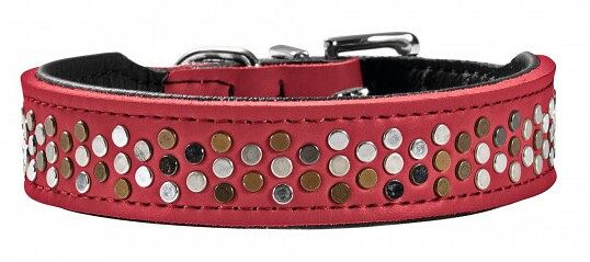 Ошейник кожаный Hunter Basic Rivellino 24 - 28.5 см., Красный