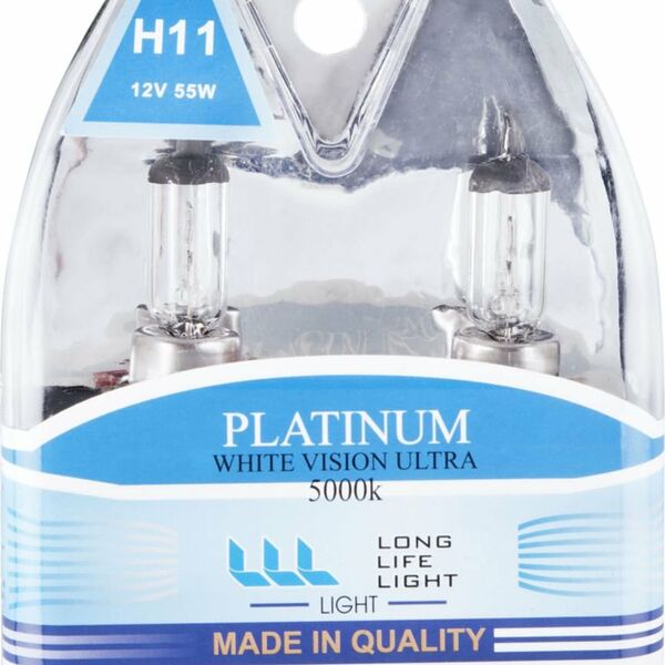 Лампа галогенная Long Life Light автомобильная platinum H11 12V 55W, 2 шт.