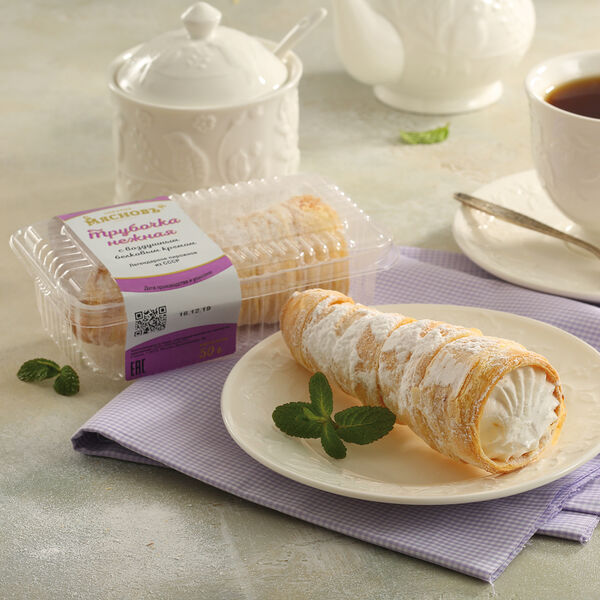 Трубочка нежная с воздушным белковым кремом МясновЪ Пекарня