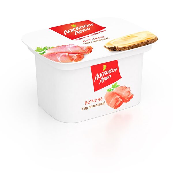 Сыр плавленный Ласковое лето ветчина жир 45% 350г