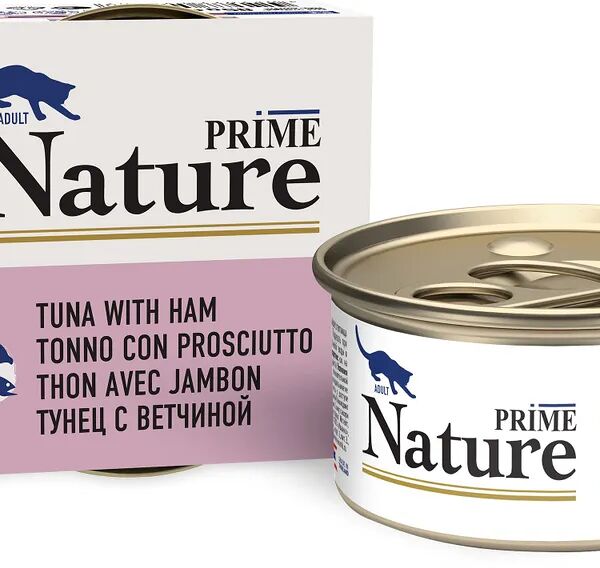 Корм для кошек PRIME NATURE тунец с ветчиной в желе банка 85г