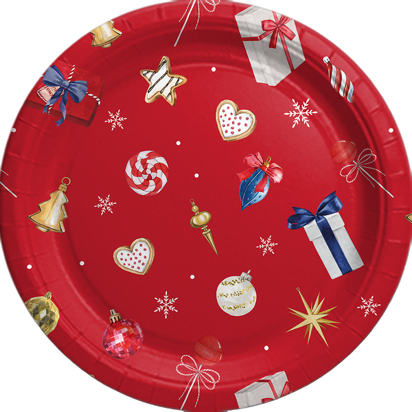 Тарелки Пакетико картонные новогодние d-18см 6шт