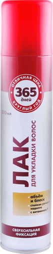 

Лак для волос 365 ДНЕЙ, сверхсильная фиксация 200 мл