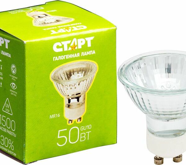 Лампа накаливания Старт MR16 50W 220-230V галогенная