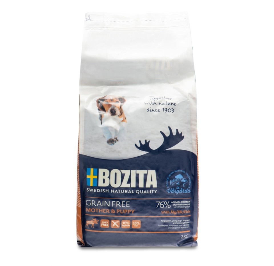 

Корм сухой Bozita Grain Free Mother & Puppy Беззерновое питание с мясом лося для щенков и юниоров, беременных и кормящих собак