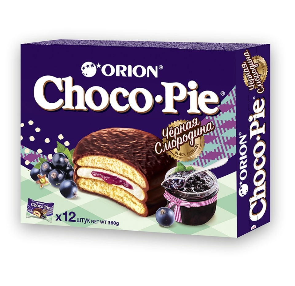 

Печенье Orion Чоко Пай черная смородина, 360г