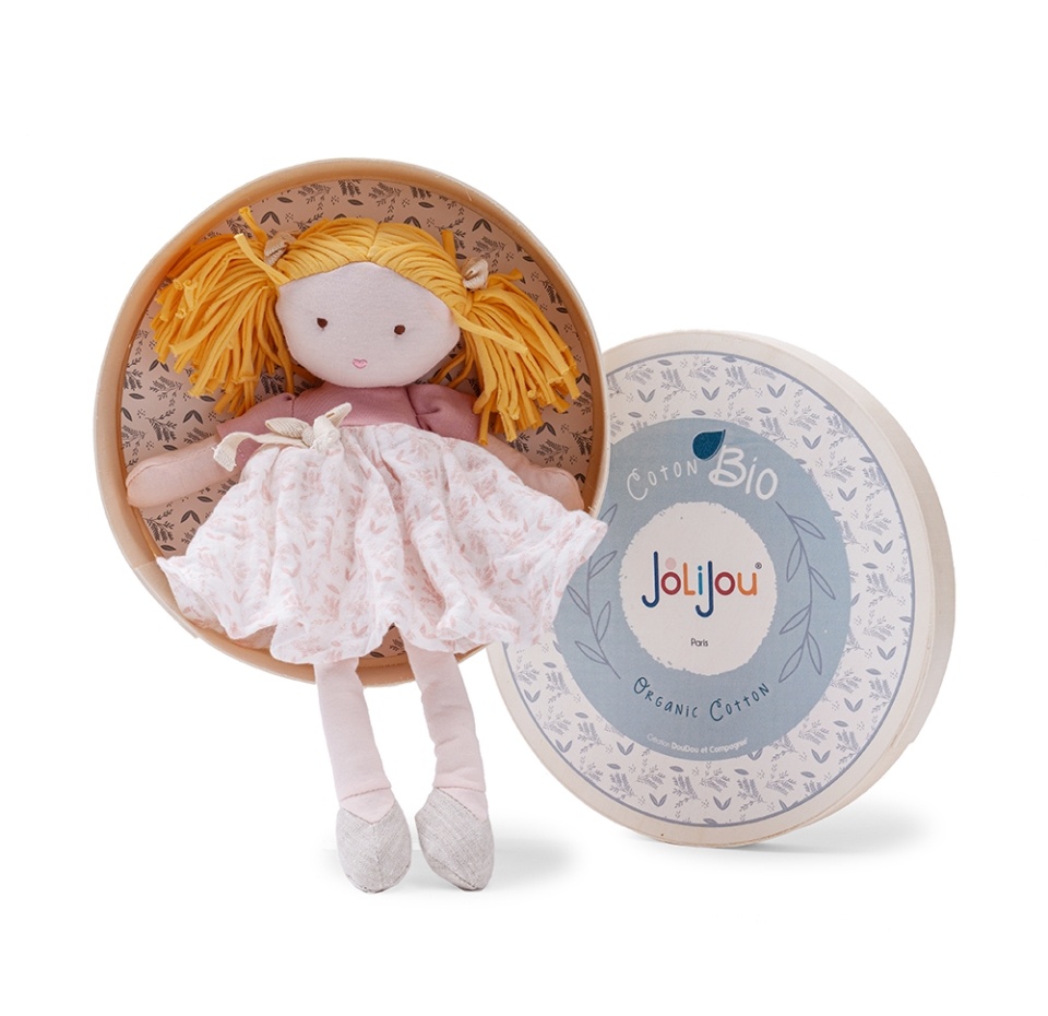 

Игрушка мягкая Jolijou S'amuse Кукла Camelia 30 см в круглой деревянной коробке, Франция