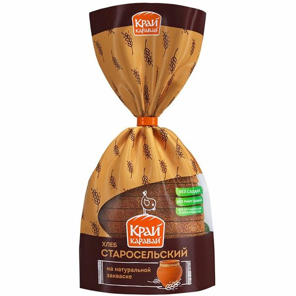 Хлеб Край Каравай Старосельский подовый нарезка, 400г