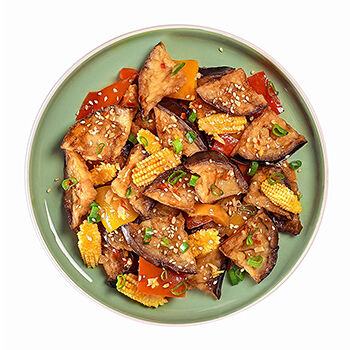 Баклажаны с овощами под соусом Терияки от бренд-шефа АВ, вес ~0.1 кг