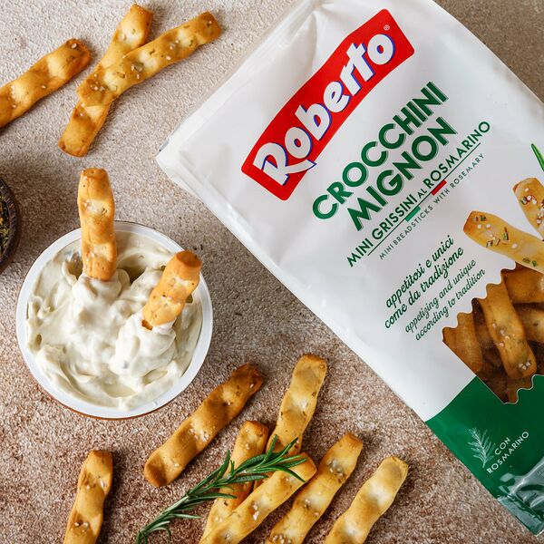 Палочки Хлебные Гриссини Кроккини миньон с розмарином Roberto