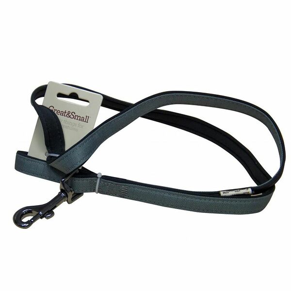 Поводок для собак GREAT&SMALL из высокопрочного рипстопа 25х750мм неопрен серый