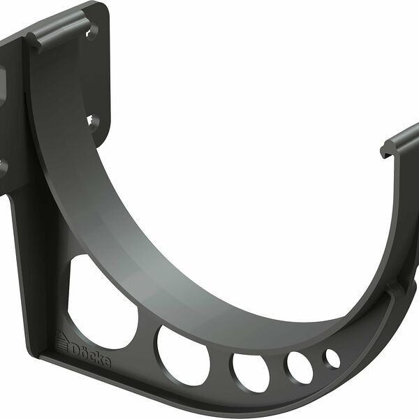 Кронштейн желоба Docke, серый, ПВХ, регулируемый, для кровли с лобовой доской