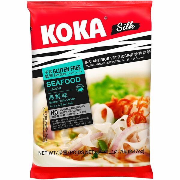 Лапша быстрого приготовления Кока Silk рисовая со вкусом морепродуктов (без глютена) 70 г