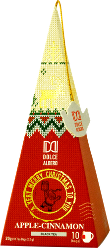 

Набор чая черного DOLCE ALBERO Big Pyramid Xmas Яблоко, корица, 10пак
