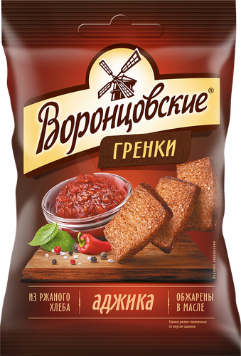 

Сухарики-гренки Воронцовские аджика 60 г