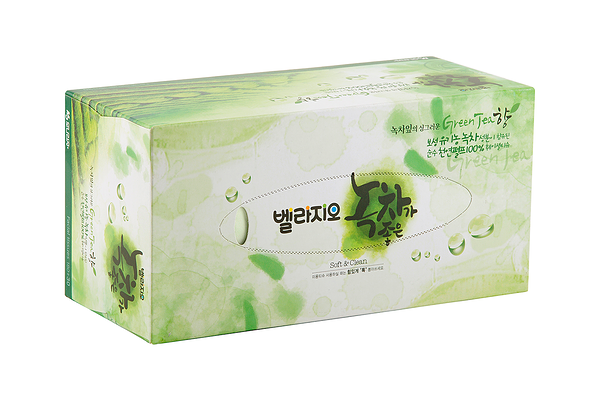 Салфетки бумажные Bellagio Green Tea для лица 2-слойные 210 шт