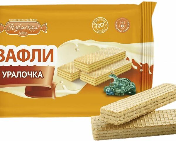 Вафли Пермская Уралочка с жировой начинкой 260г