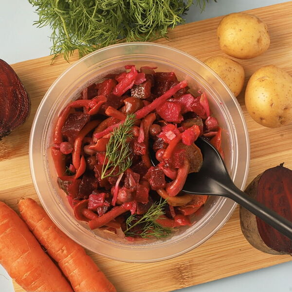 Винегрет с лесными опятами и ароматным маслом