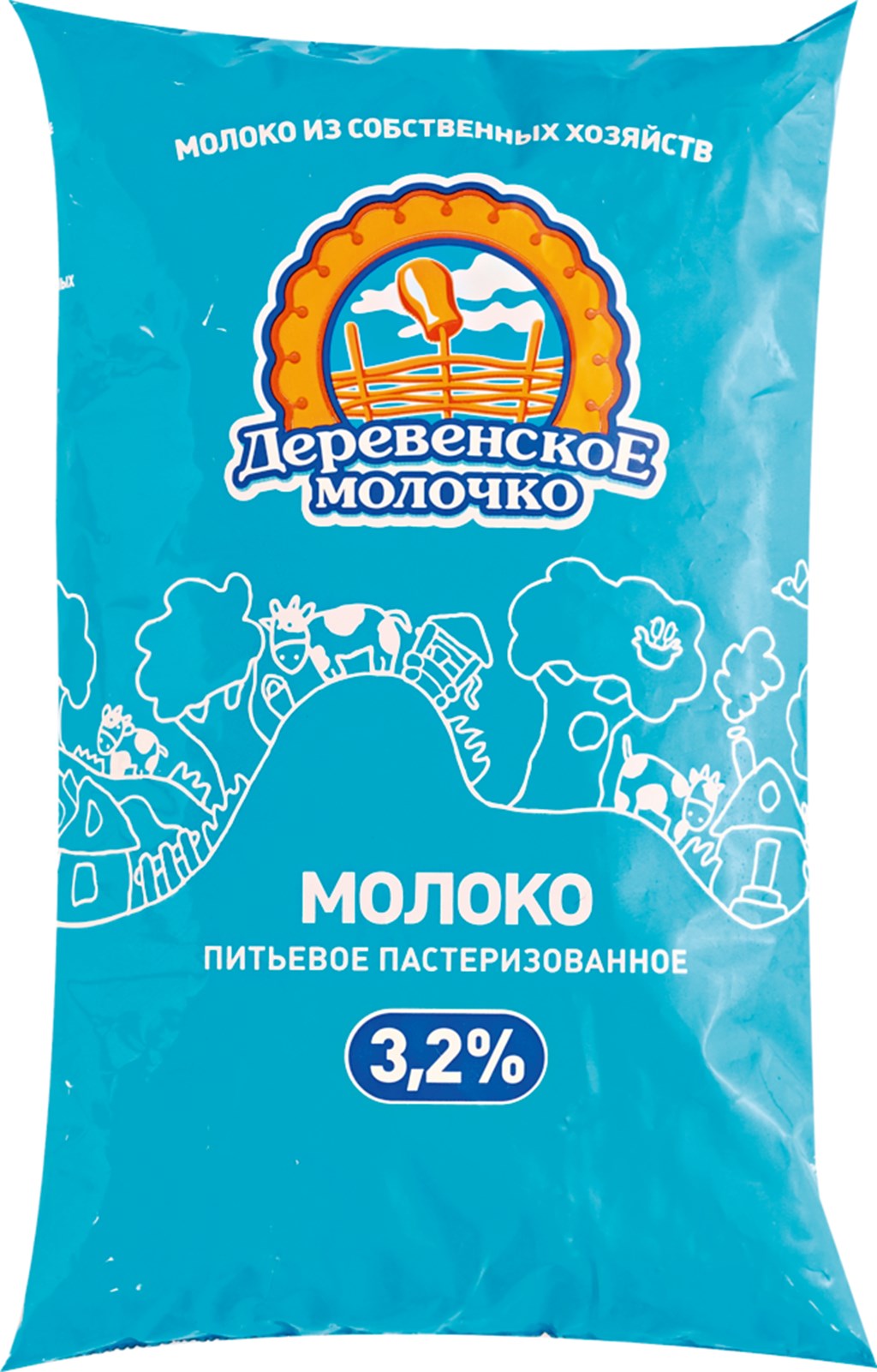 

Молоко Деревенское молочко пастеризованное 3.2% 900 г