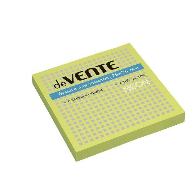 Клейкая бумага д/заметок deVENTE неон зеленый арт 2010330