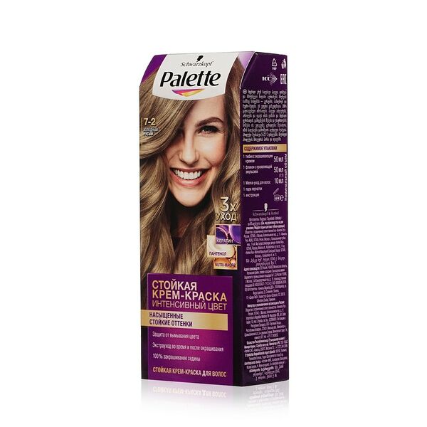 Крем-краска для волос Palette Стойкая Интенсивный цвет 7-2 Холодный русый