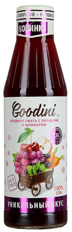 

Сок Goodini Ягодная смесь с овощами и шпинатом 0.75л