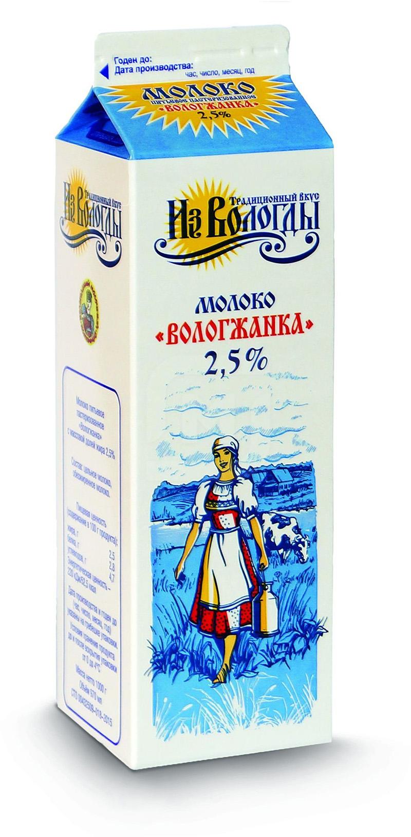 

Молоко Вологжанка пастеризованное 2.5%