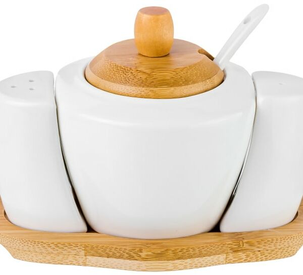 Набор для специй Elan Gallery Айсберг Сахарница с ложкой 300мл + Солонка + Перечница