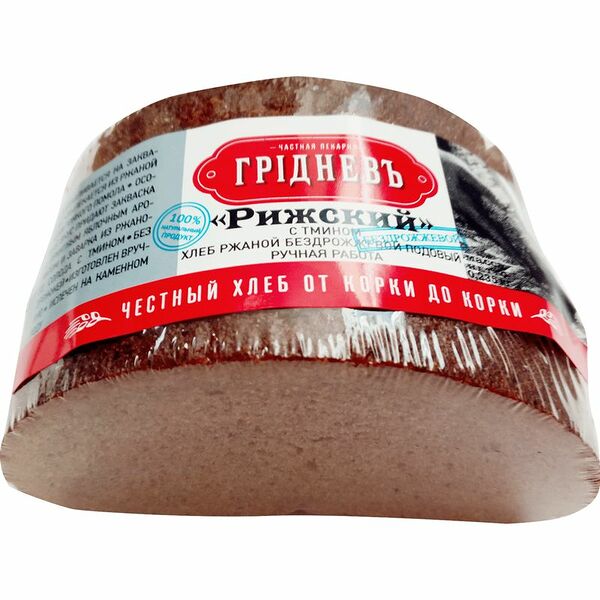 Хлеб ржано-пшеничный ГРIДНЕВЪ Рижский с тмином, 235г