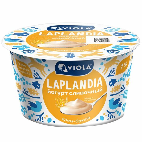 Йогурт сливочный Valio Laplandia крем-брюле 7%, 180г