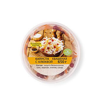Капуста квашеная с клюквой 650г, Россия