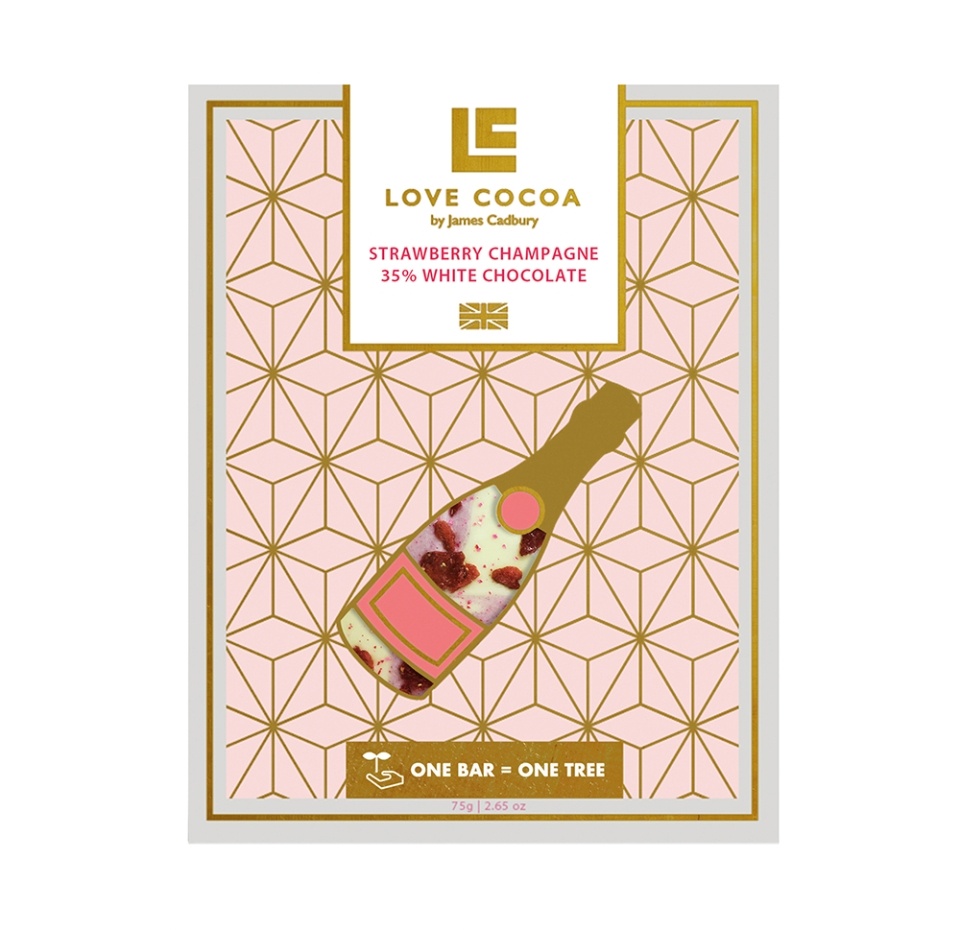 

Белый шоколад Love Cocoa со вкусом клубники и шампанского 35% 75 г
