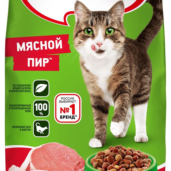 Kitekat сухой корм для кошек Мясо
