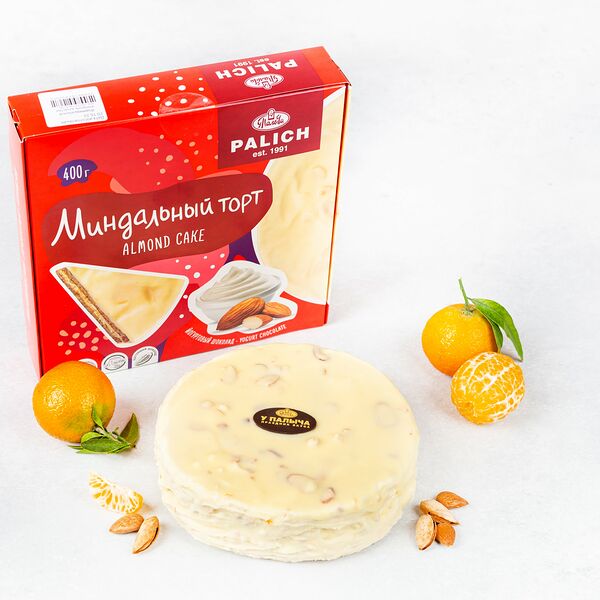 Миндальный торт с мандаринами и йогуртовым шоколадом замороженный 400 г