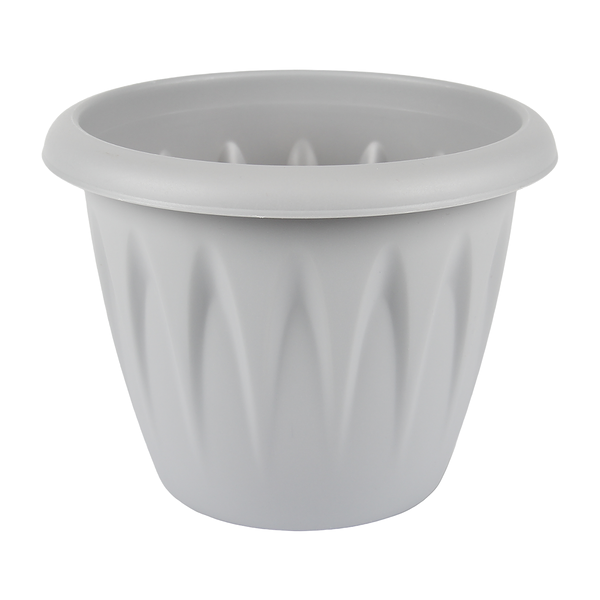 Кашпо Каждый день пластиковое серое 16 см