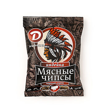 Чипсы из индейки сыровяленые Дымов с чёрным перцем