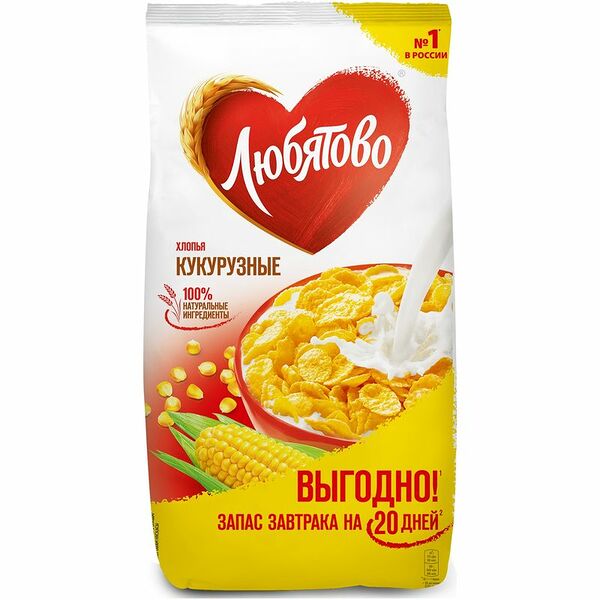 Готовый завтрак Любятово Хлопья кукурузные