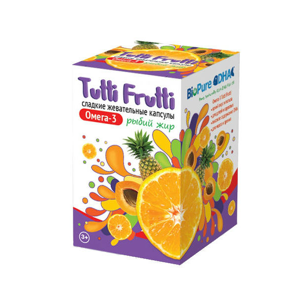 Tutti Frutti Омега-3 капсулы жевательные 45 шт