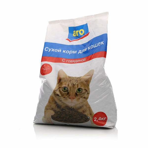 Корм сухой для кошек с говядиной ТМ Aro (Аро)