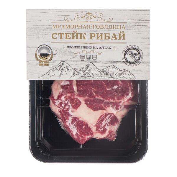 Стейк рибай из алтайской мраморной говядины охлаждённый