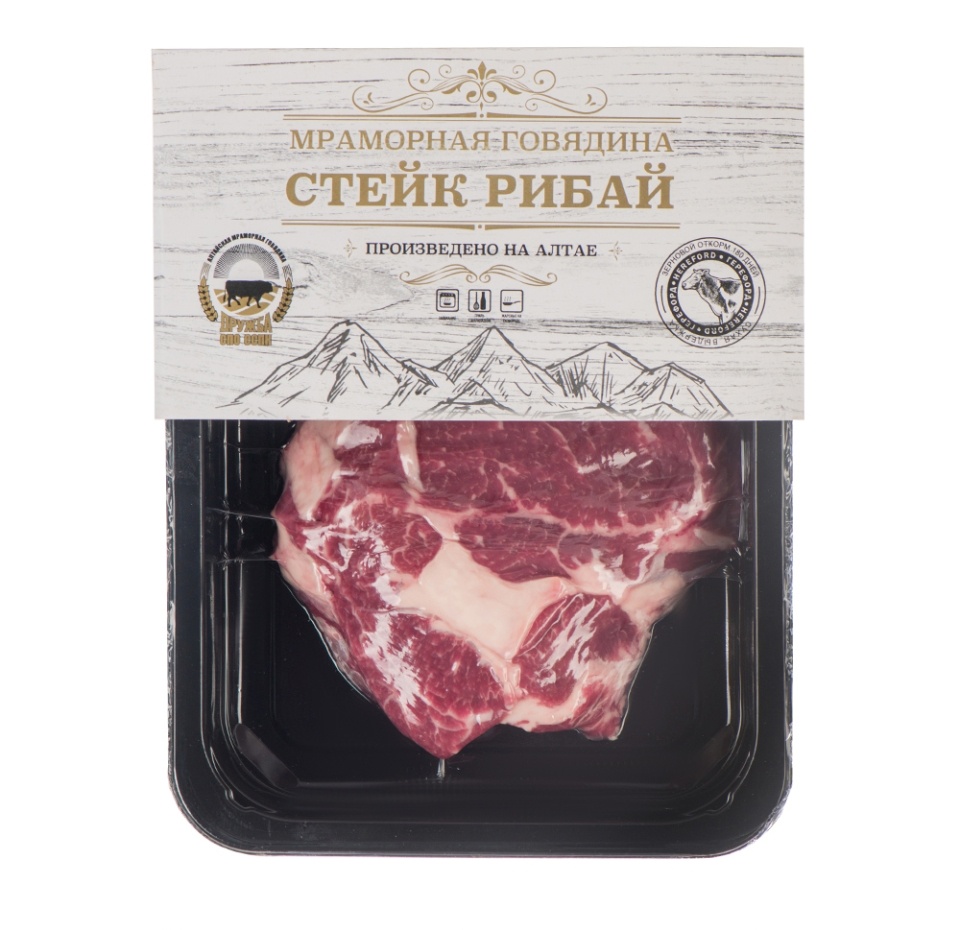 

Стейк рибай из алтайской мраморной говядины охлаждённый
