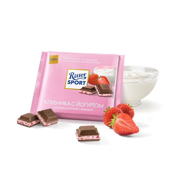 Шоколад Ritter Sport молочный Клубника/Йогурт