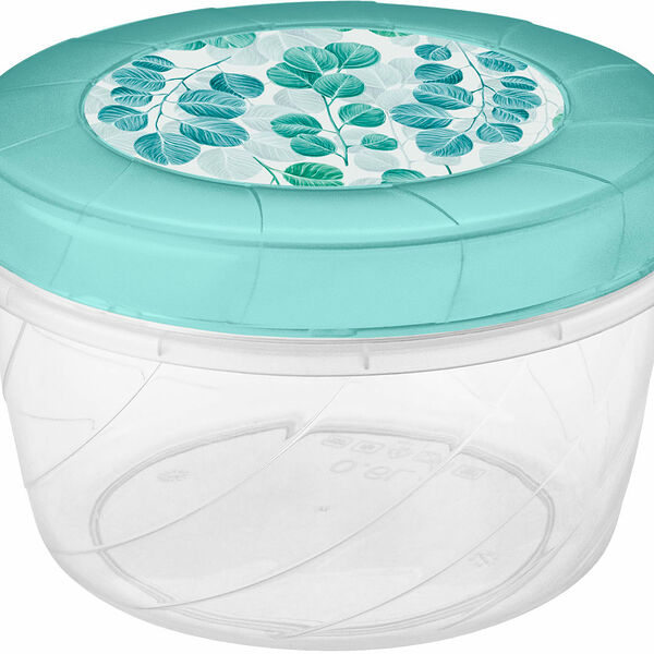 Банка Бытпласт с завинчивающейся крышкой с декором 600мл